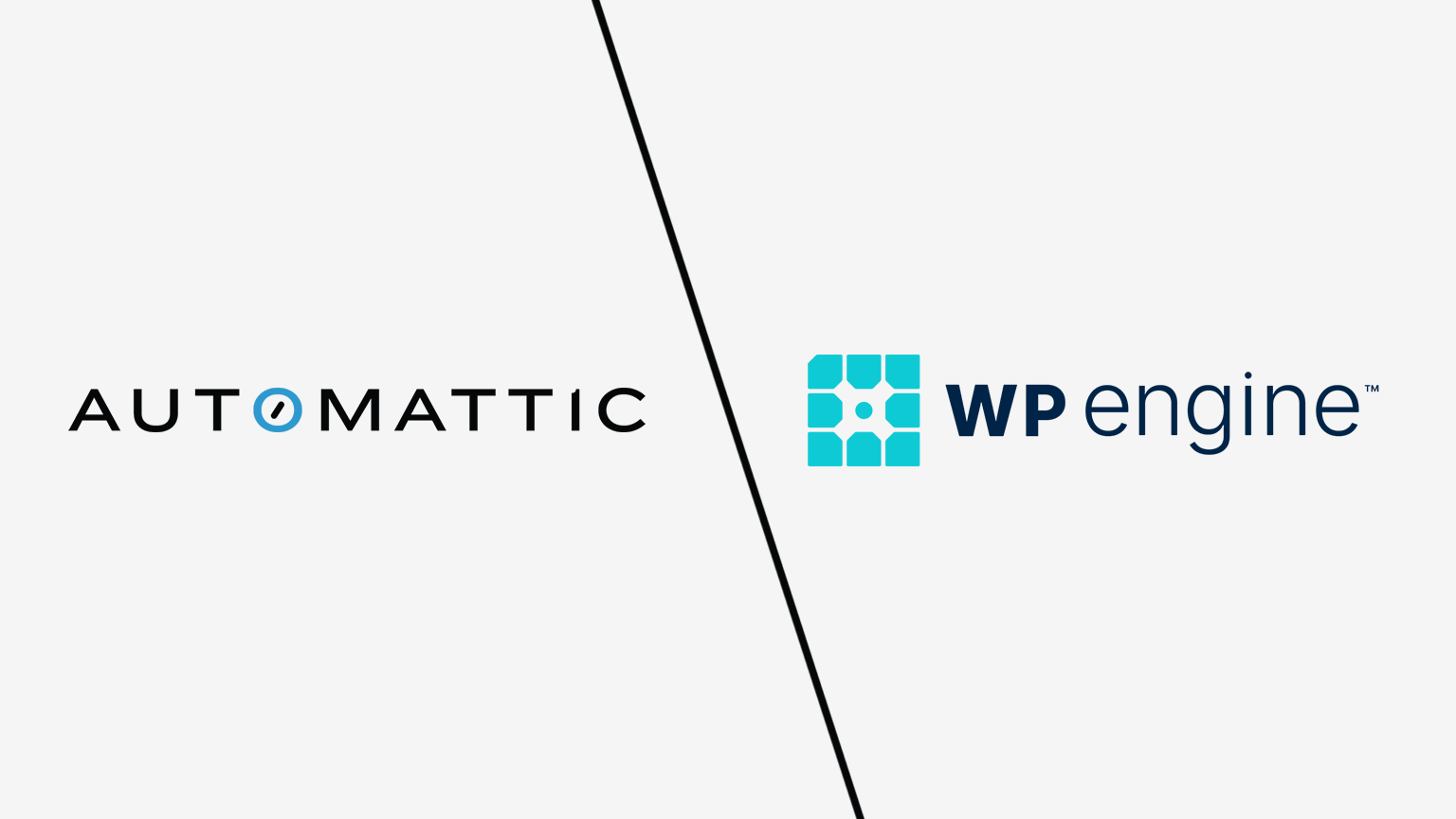 Automattic and WP Engine logos against an off-white background.
