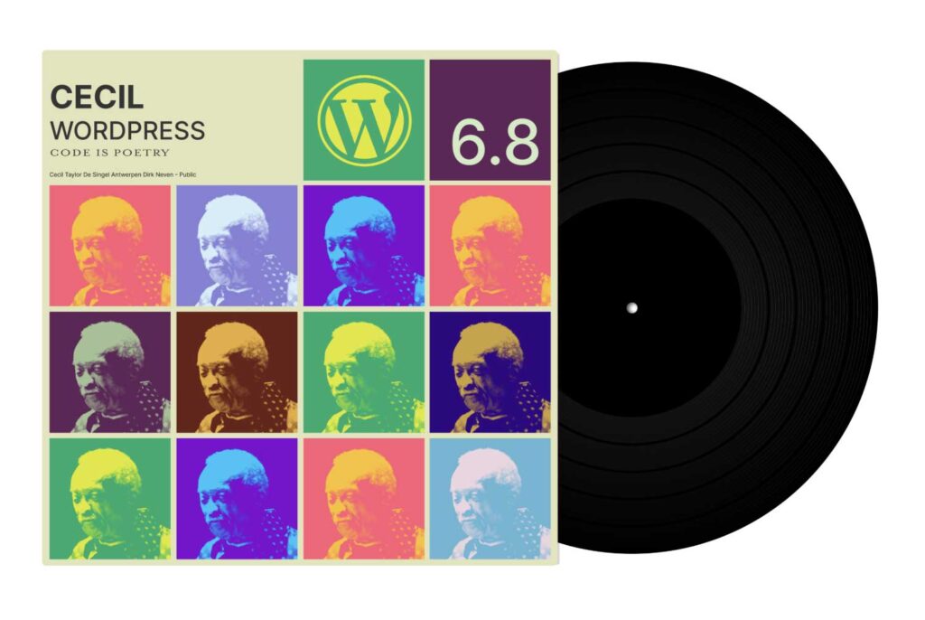 Album cover featuring colorful pop art style images and a vinyl record.